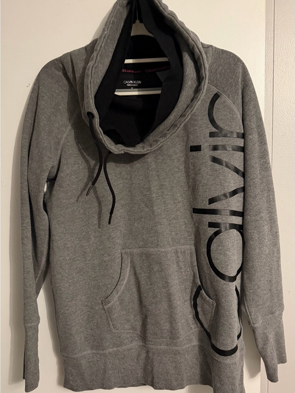 Calvin Klein Performance Gray Cowl Neck Hoodie Size